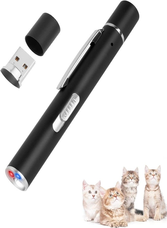 Mumoo Bear Cat Dog Red Pointer Light Toy, 3-in-1 Cat Toys Cat Dog Interactive Toy, USB Rechargeable LED Cat Pen Light, Pet Scratching Practice Chase Training Tool Funny Flashlight（Black） - Image 1